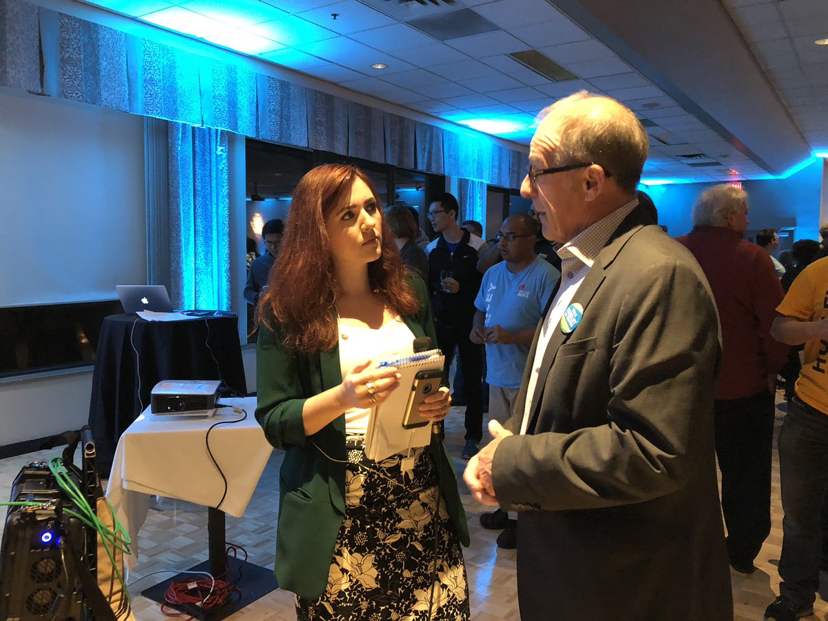 Lorne West speaking with <a href="/PennyDaflos/">Penny Daflos</a> <a href="/CTVVancouver/">CTV News Vancouver</a> about the high voter turnout in today’s election. #elxnBBY18