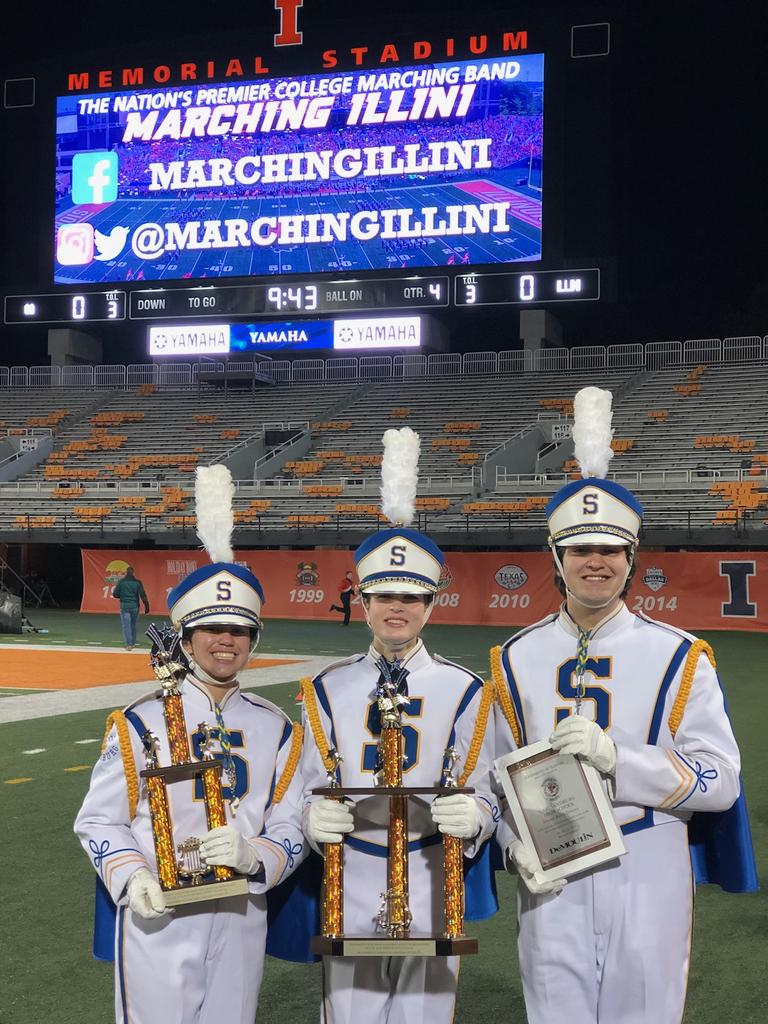 SandburgBands's tweet photo. Incredibly proud of our Marching Eagles tonight at the Illini Marching Band Championships. 3rd place in class, 6th overall with best caption award in General Effect! GO EAGLES! #eagleup @CSHSdrums @CSMusicBoosters @SandburgHS @jltyrrell8 @CSEnglishMusic https://t.co/uydu2WAaD7