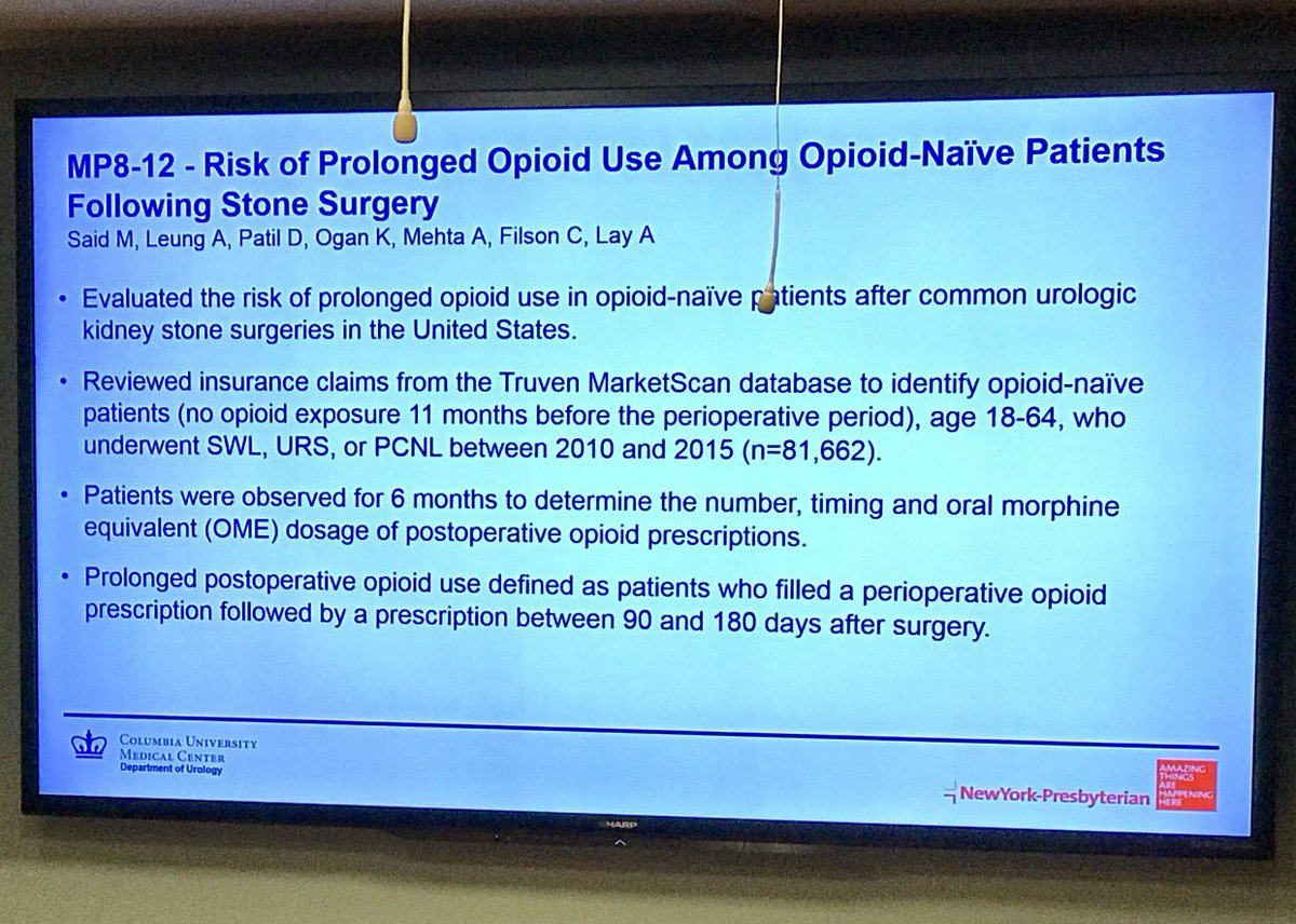 healyuromd's tweet photo. Great discussion on move toward narcotic-free kidney stone surgery @ColumbiaUrology recent Grand Rounds on #WCE18 Highlights with @emory_urology study defining the opiate epidemic. @ogankenmd https://t.co/b2iCPsrGli