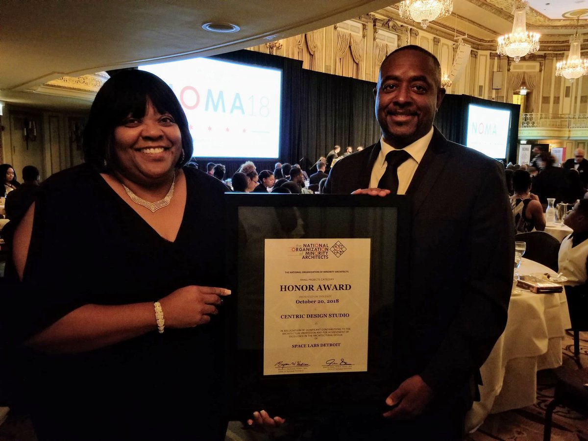 Centric_Develop's tweet image. @CentricDesign won another design award at #NOMA2018 Conf. Thanks to the ownwers of @SpaceLabDetroit #CDSDesign