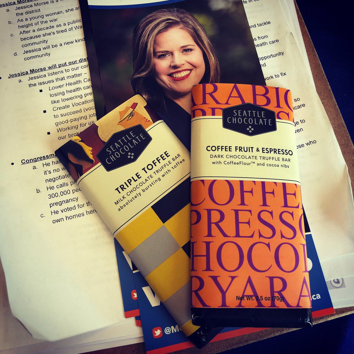 When homeowners gift you really nice chocolate to thank you for canvassing, you know you’re supporting the #winning candidate. #Morse4America