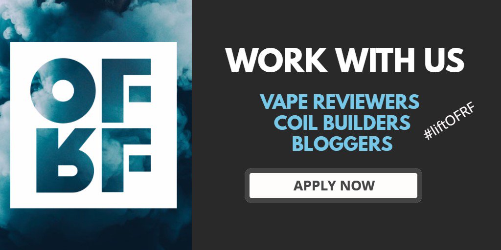 OFRFbrand's tweet image. OFRF vape is looking for cool #vape reviewers, bloggers and #coilbuilders to partner with us. #vapefam #vapelyfe  hubs.ly/H0fcmYD0
