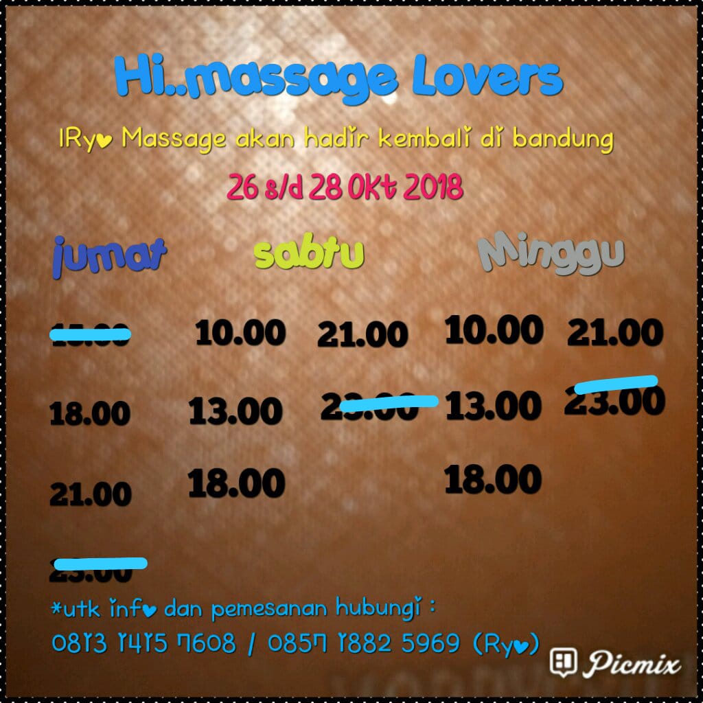 Muhammadryo84's tweet photo. Alhamdulillah sesuai permintaan massage lovers,Minggu depan Open room di bandung.yuk yg blm segera isi slot nya
@CanduPijat 
@luckypoin7 
@GudangPijat 
@PijatBagus 
@pencari_pijat 
@jurnalpijat 
@jack19680 
@fjr_Pijaddict
@DMassageJkt 
@pria_mssg 
@Dimas_manlyjkt 
@sukapijatbgt https://t.co/qGas4X9sAu