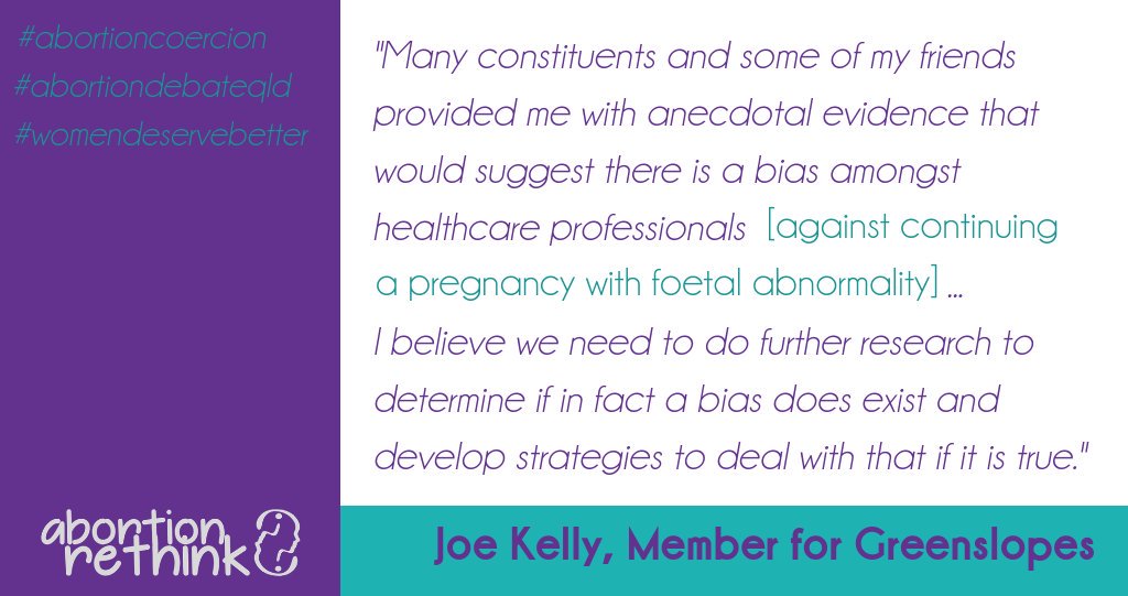 AbortionRethink's tweet photo. As a health professional, @JoeKellyMP should have been heard by all MPs in his plea to improve the #abortionbill #qldpol https://t.co/NjXTPHFDq5