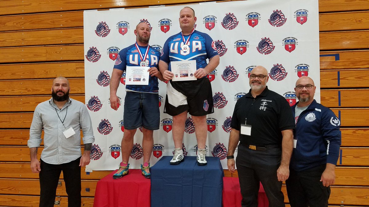 TeamUSACW's tweet photo. Day 1 @FICW_Official #CombatWrestling worlds results:
Veteran Men +100kg
Gold - David Grayson USA
Silver - Gabe Beauperthuy USA
#USACW #FICW #USACombatWrestling #StLouis2018 https://t.co/Q6zhbewxeB