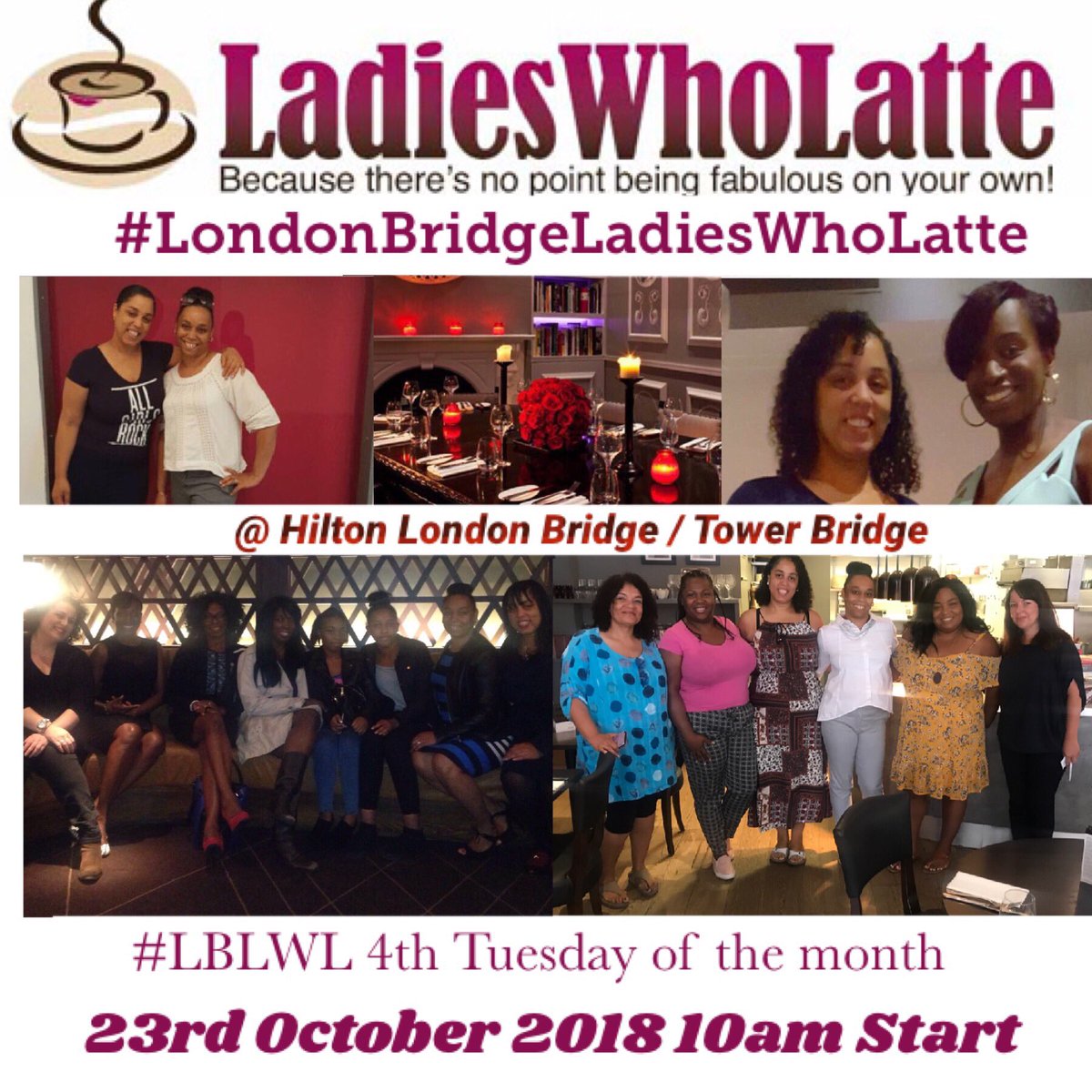 Marcia_Brock's tweet photo. This months #LBLWL is at @Hilton London Bridge/ Tower Bridge. As our usual #BeyondBrigade is closed for refurbishment.. 💓 join us by registering in the link in my bio. #womeninbusiness #Networking #londonbridge #ladieswholatte #londonbridgeladieawholatte https://t.co/D7bNZBoDRz