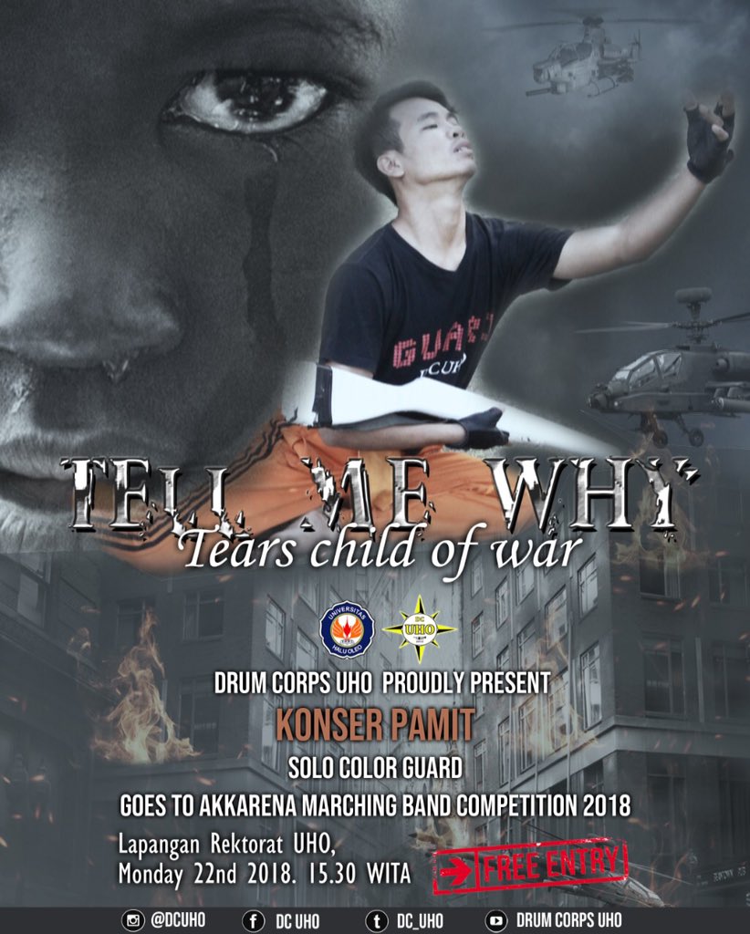 Drum Corps UHO Proudly Present 'KONSER PAMIT SOLO COLOR GUARD' Goes To AMBC 2018 Makassar
.
🗓 Senin, 22 Oktober 2018
⏱ 15:30 Wita
📍 Lapangan Rektorat UHO
.
Jangan lupa yaa besok😉👌.
#colorguard #contest #solo
