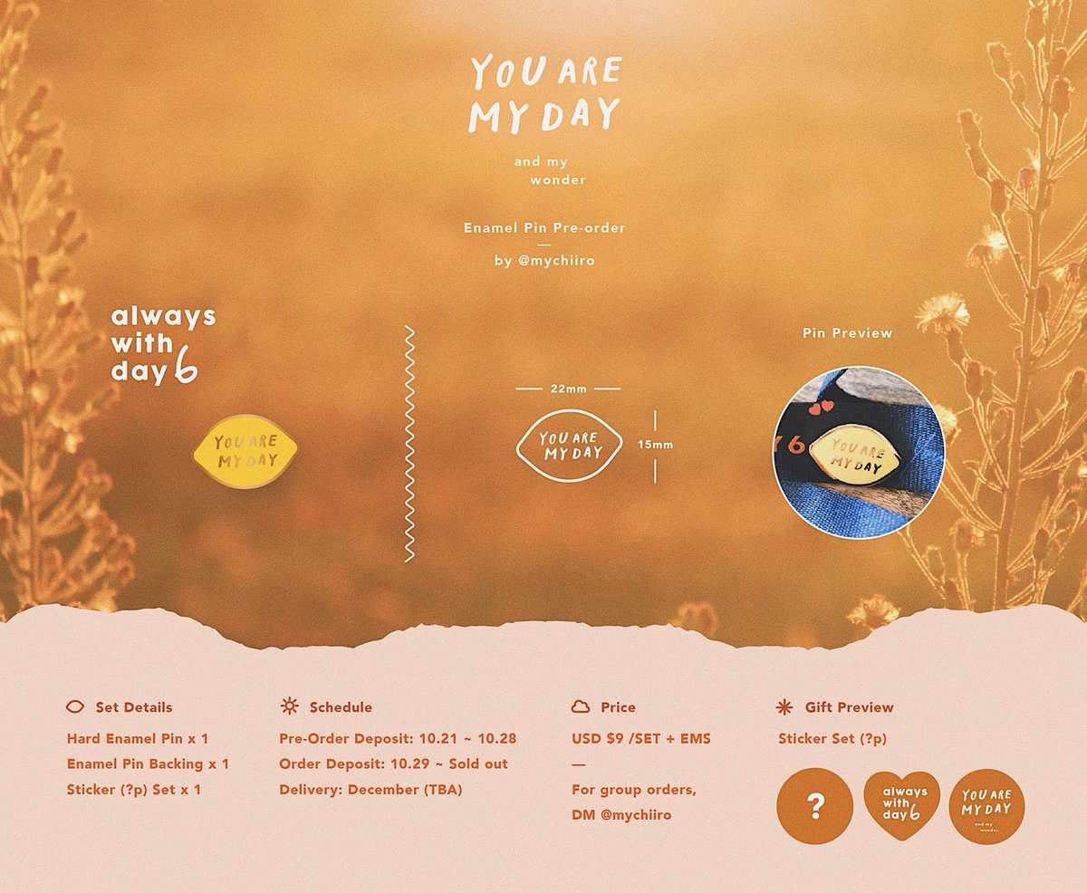 mychiiro's tweet photo. β¨ YAMD & My Wonder pin β¨
π Batch 3 OPEN π
β
πΈ Pre-order: 10/21~10/28
βοΈ Order: 10/29~Sold Out
π° 9USD+Shipping / 11SGD+Postage
π ETA: Dec
πΒ https://t.co/PuOP3sZGQa
GO+Overseas βΆ DM π
#DAY6 #λ°μ΄μμ€ #Day6Goods #YAMDpin https://t.co/3LIBjhu8e6