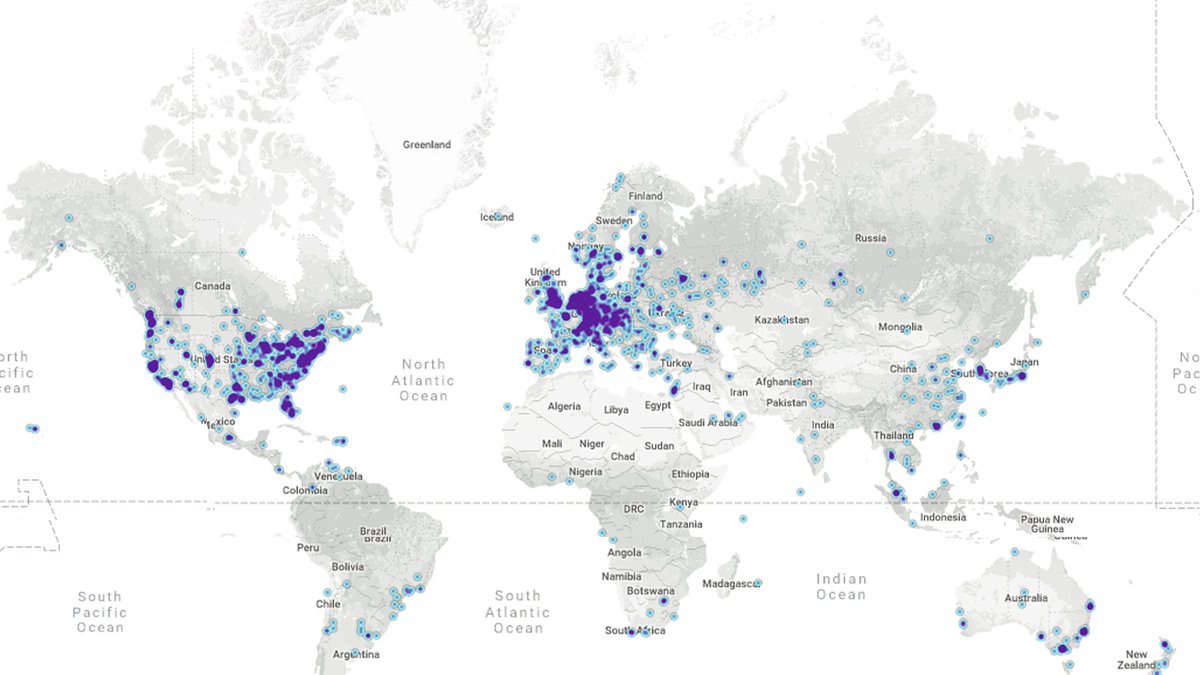 AliMizaniOskui's tweet photo. 1/ Global distribution of live full nodes of bitcoin blockchain, today at 10 am. #Total_reachable nodes are 10116.
#Cryptocurrency #Digital_currency #Blockchain #Bitcoin #Mining #full_node https://t.co/g1gnNwBwa9