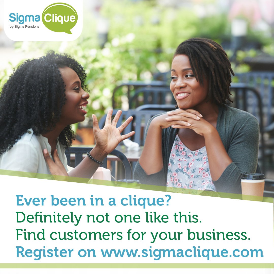 accesspensions's tweet photo. The Sigma Clique is a platform designed to connect &amp; encourage young aspiring entrepreneurs. It encourages Small Market Enterprises (SMEs) by connecting new businesses to existing ones &amp; prospective customers. 
Register your business today on https://t.co/JMXUh9yjEC 
#SigmaClique https://t.co/TwyS65zo67