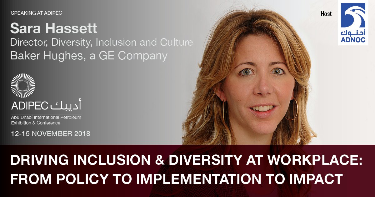 ADIPECOfficial's tweet photo. How is #diversity different from #empowering #women? Why is it important to your business and the #OilAndGas sector? @BHGECO  #ADIPEC2018 https://t.co/6dDhBYB8jO https://t.co/QLG0c4wqwY