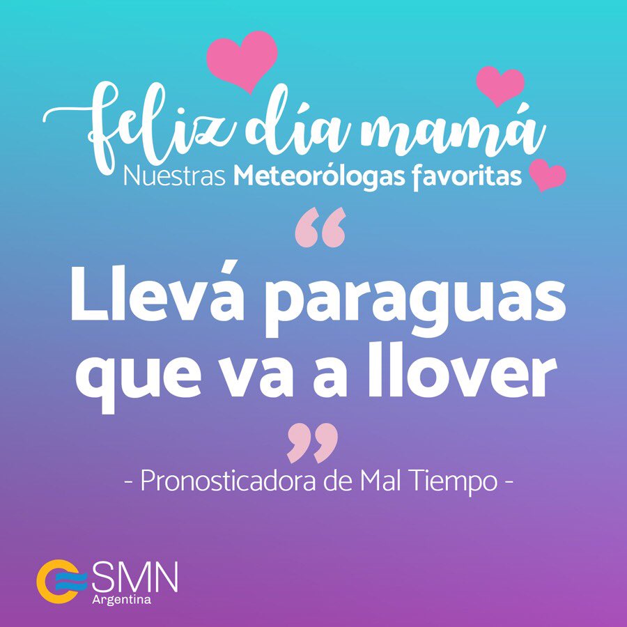 SMN_Argentina's tweet photo. Muy feliz día a nuestras meteorólogas favoritas ❤️
#FelizDíaMamá https://t.co/gSR0HnuzIz