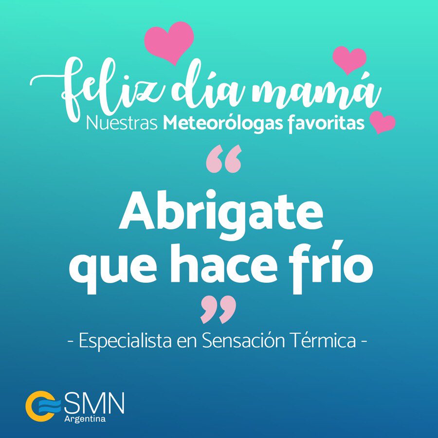 SMN_Argentina's tweet photo. Muy feliz día a nuestras meteorólogas favoritas ❤️
#FelizDíaMamá https://t.co/gSR0HnuzIz