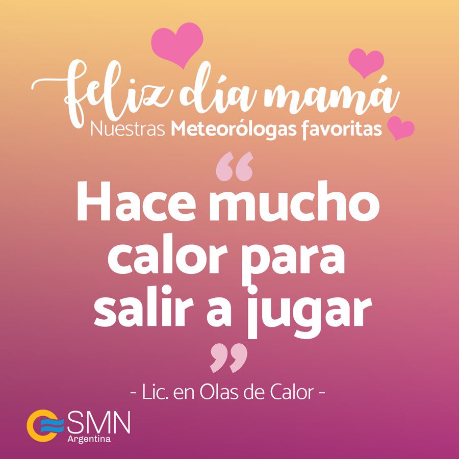 SMN_Argentina's tweet photo. Muy feliz día a nuestras meteorólogas favoritas ❤️
#FelizDíaMamá https://t.co/gSR0HnuzIz