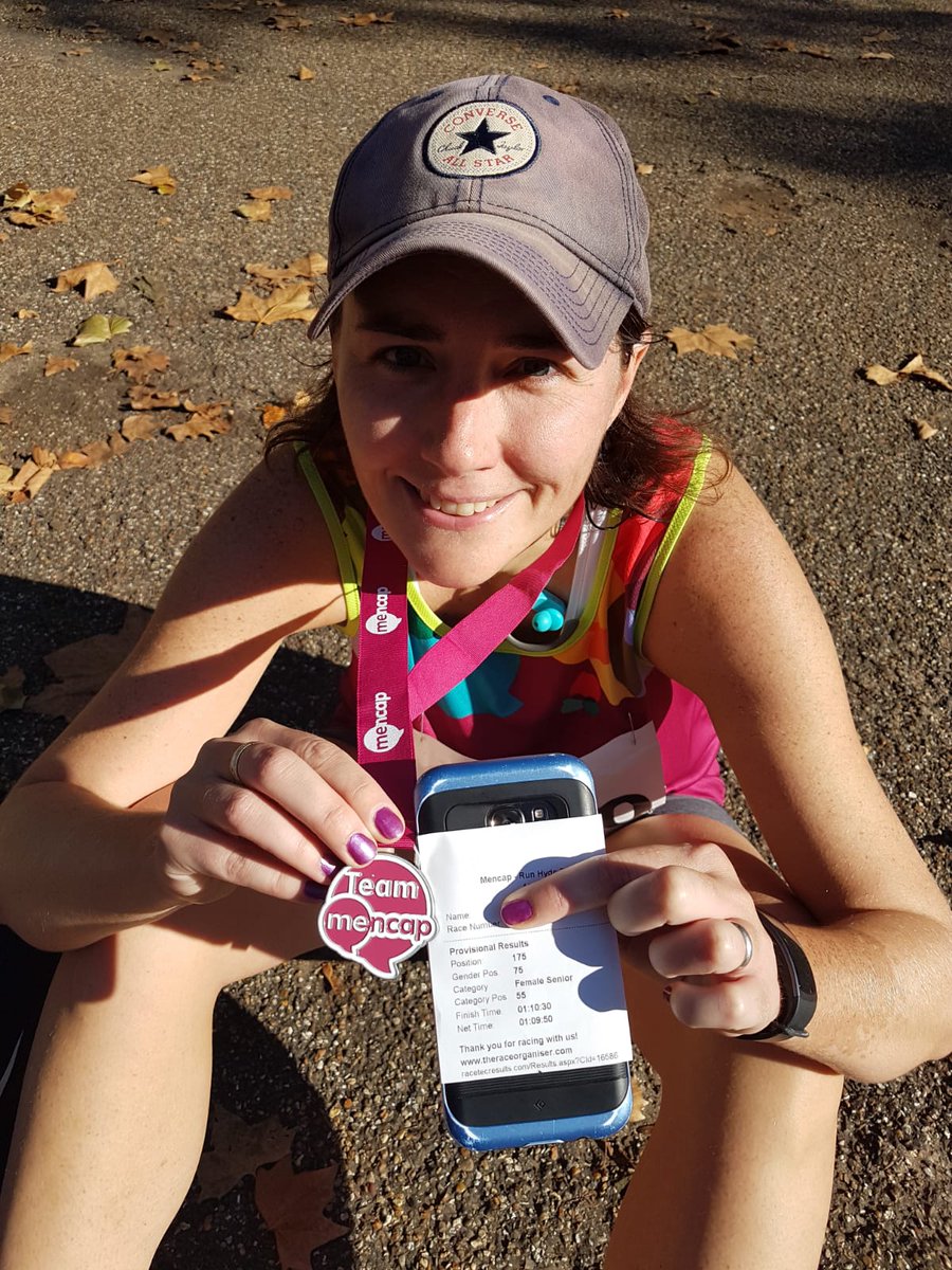 CM_Kerley's tweet photo. Woohoo, new PB 1 hour 9 over 10k, thanks #teammencap for a great event on a beautiful sunny Sunday, see you next year #goals #charity #mencap #crushingit #running #thisgirlruns #runningwriter #SundayMorning https://t.co/Ep42mcA57R