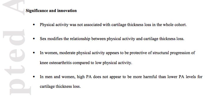 a_bricca's tweet photo. LOAD ME UP! Our new study on #PhysicalActivity and #knee #cartilage for people with #osteoarthritis suggests that "In women, MODERATE PA appears to be protective of structural progression compared to LOW PA" International coll. 🇮🇹🇩🇰🇦🇹🇩🇪🇺🇸🇦🇺 @MSCActions https://t.co/doislW7lQT https://t.co/1MreKBqH7x