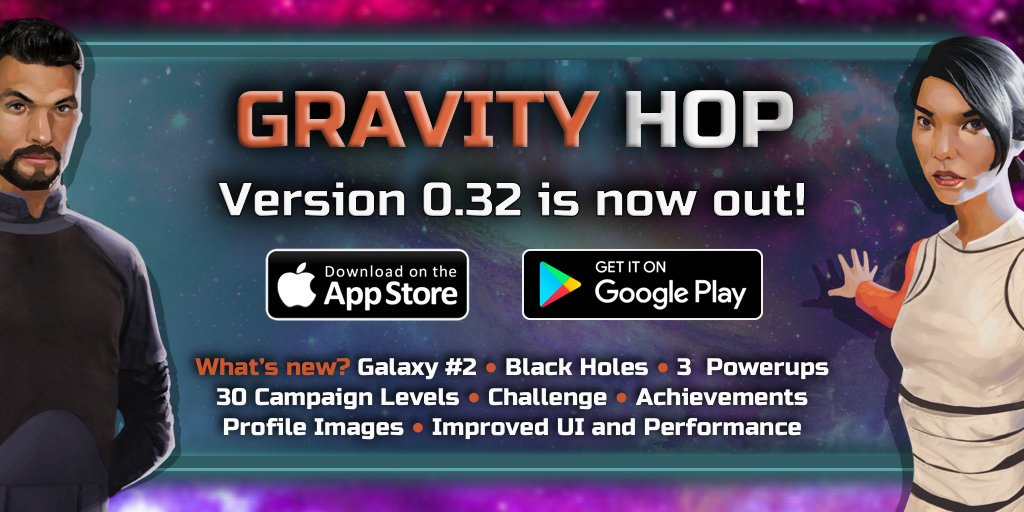 epicbraingames's tweet photo. 🌟 Gravity Hop 🌟 Version 0.32 is out! 🚀 Check out the new exciting content 😎 Get it for #FreeGame  iOS (https://t.co/7k1HbMVysu ) and Android (https://t.co/AbK9VUSTjN). Stay tuned! #madewithunity #indiedev  #indiegames #mobilegame 🤗 https://t.co/RCNAsqjluh