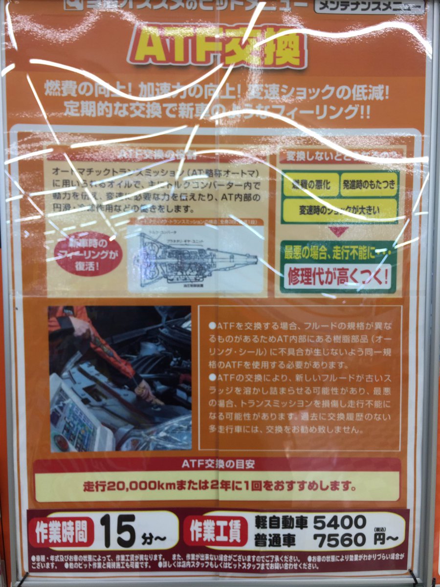 ちょうどいい オートバックス沼津バイパス 自動車にはエンジンオイル以外にも 色々な種類のオイルが使われています 特に 運転する時にクラッチ操作をしない オートマチック車 には Atf という特別なオイルが使われています 定期的な交換