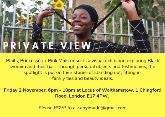 EXHIBITION. Plaits, princesses and pink moisturiser ow.ly/XEN930mcmiC Private View Nov 2nd