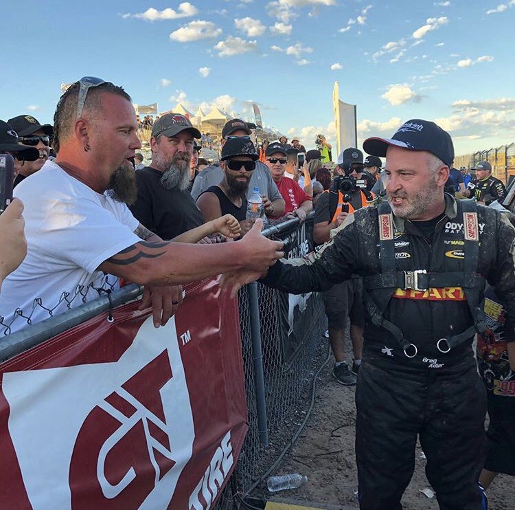 GregAdlerMotors's tweet photo. We hung it all out tonight and managed to claw our way to the front taking the checkered flag in 2nd Place. We spun, rolled, hit the wall, pitted under caution and gave it our all to finish out our 2018 @LOORRS season in the #10 @ODYSSEY_Battery Pro4. #6podiums #ThisIsShortCourse https://t.co/b4dE29vVaB