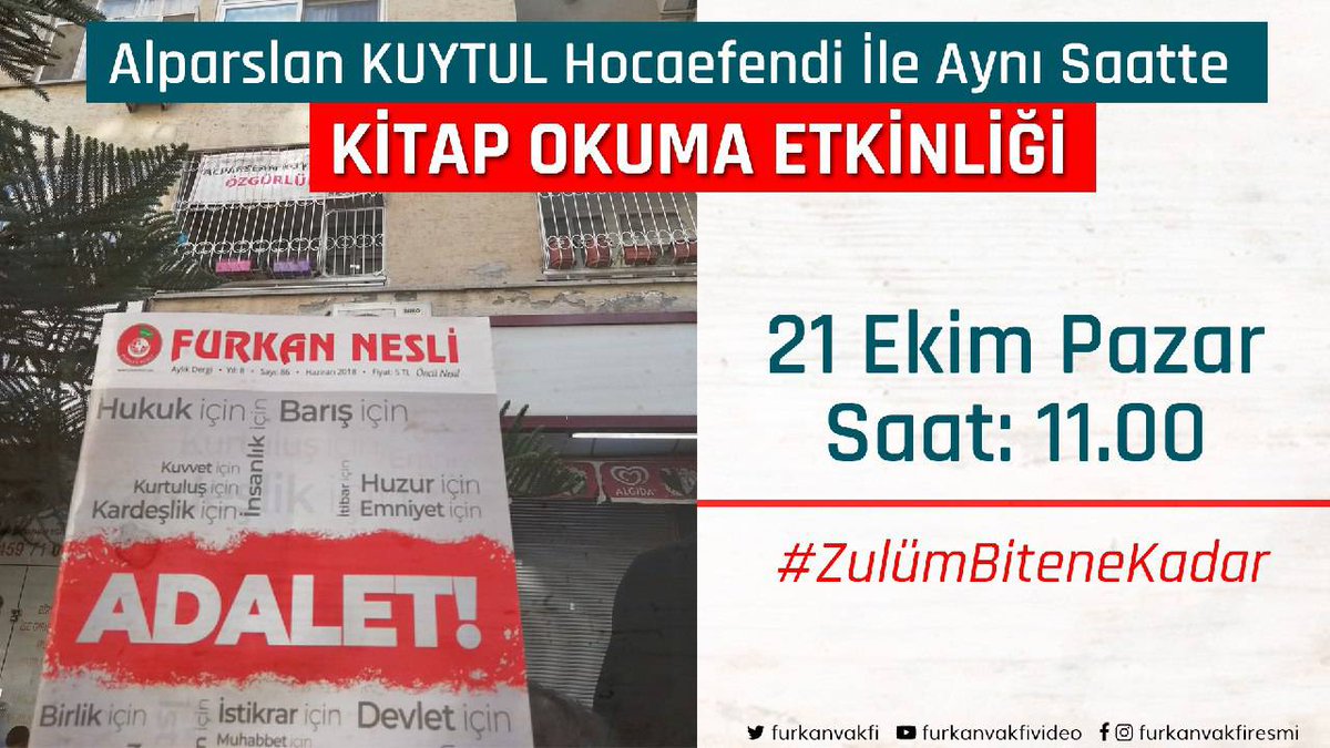 alparslankuytul's tweet photo. Alparslan Kuytul Hocaefendi İle Aynı Saatte Kitap Okuma Etkinliğimiz Başlamıştır

#Özgürlükİçin https://t.co/Z4VGkHJGKj