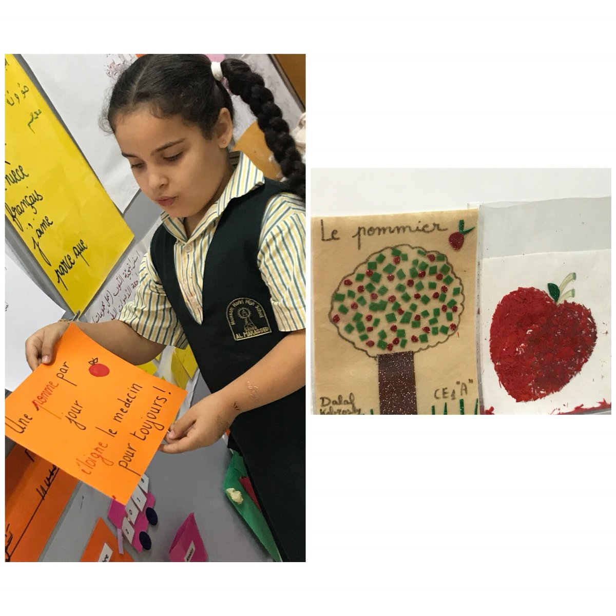 KabritMalak's tweet photo. “Une pomme par jour éloigne le médecin pour toujours!” #CE1A #La_journée_internationale_des_pommes #apprenants_équilibrés 🍎🍏@dina_jradi @ShaddadHala @Hhhsinfo https://t.co/vi4eq8kVvi
