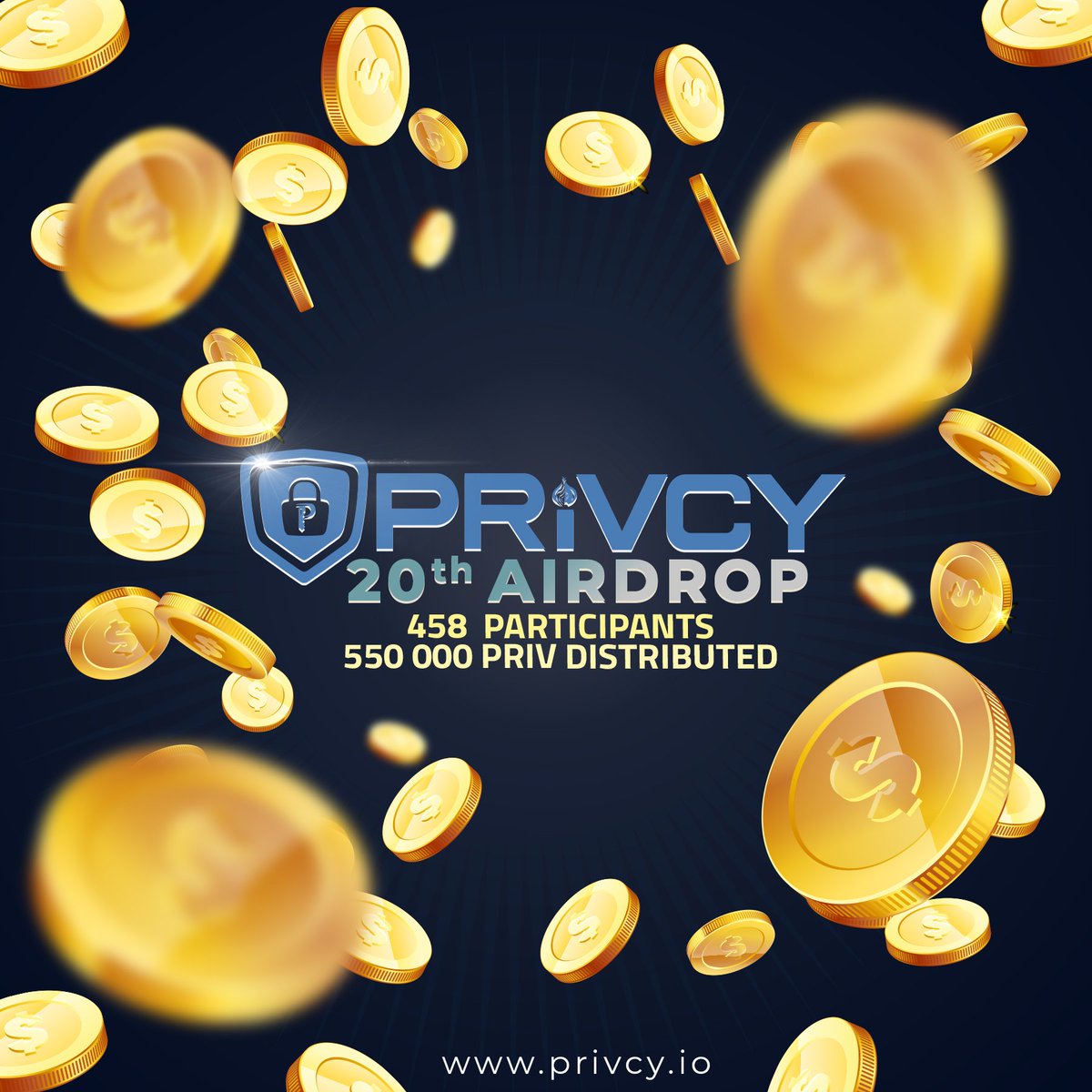 PRiVCY_COIN's tweet photo. 20th #Airdrop distributed to 458 participants! Congrats with this final round. Stay with us for the monthly mini-AD! More info on our forum https://t.co/hdi3d7l9CQ

#PRiVCY #PRiVCY_COIN #PRiV $PRiV @testament @chuckfcknbilly @_ericpeterson_  #TOR #Airdrops https://t.co/tQ741f85VO