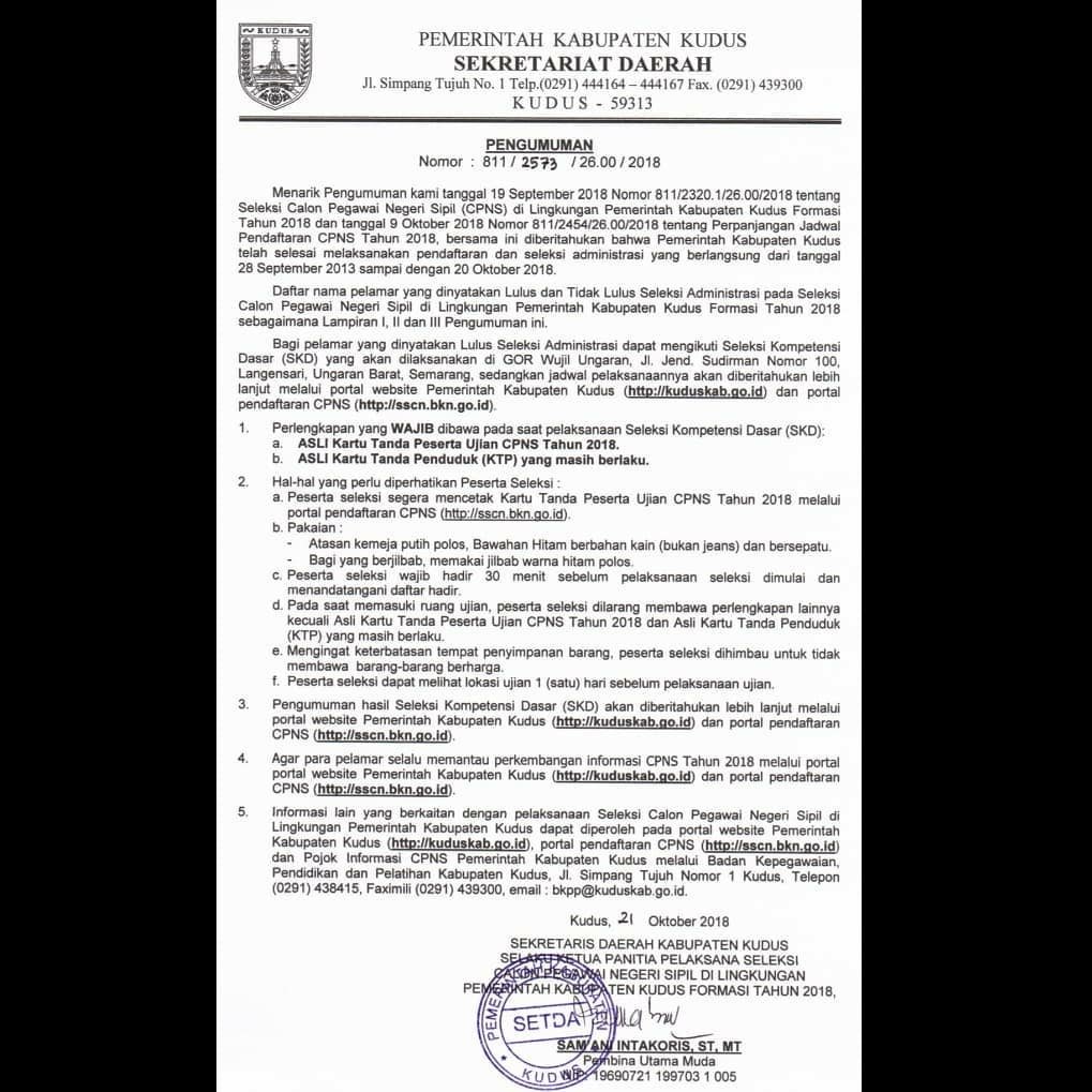 SekitarKudus's tweet image. Pengumuman hasil Seleksi Administrasi #CPNS Pemerintah Kabupaten #Kudus Tahun 2018.

#skinfo 
 drive.google.com/file/d/1IZ9_Ny…