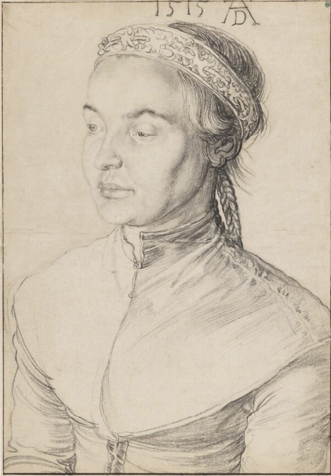 Hantott's tweet photo. Albrecht Dürer, Portrait of a Young Woman. https://t.co/XRL8XSV3XN