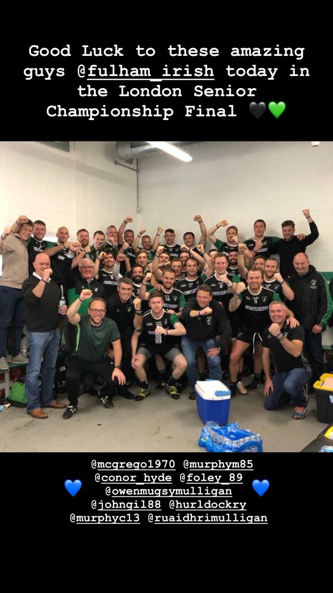 s_mccann10's tweet photo. I wish I could have been in McGovern Park today supporting these lads @FulhamIrish in their battle to retain the London Senior title. #noonefightsalone #CBAA 🖤💚 https://t.co/cHbmrCArs5