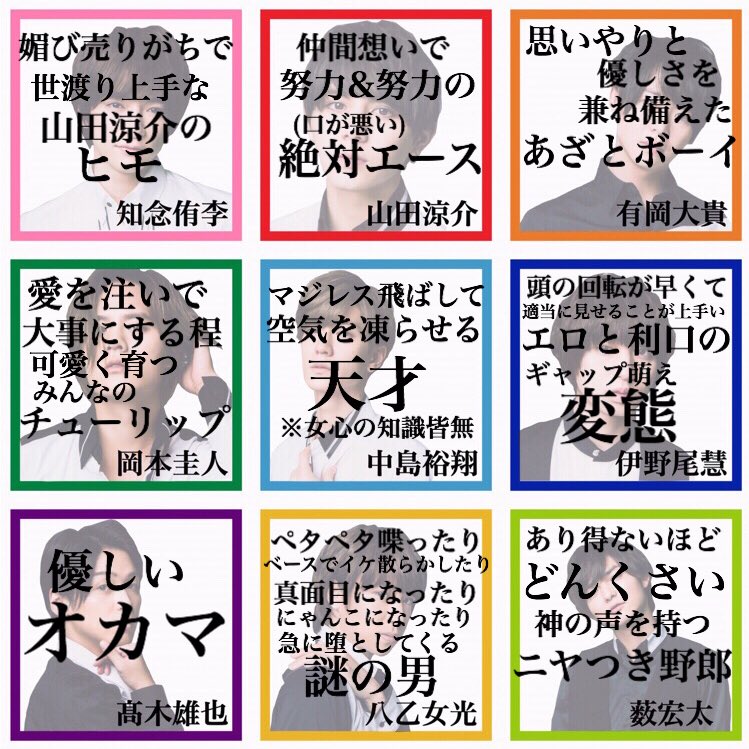 belle8101's tweet photo. Hey!Say!JUMPの世間のイメージと私のイメージの対比 https://t.co/wSwabMcdXn