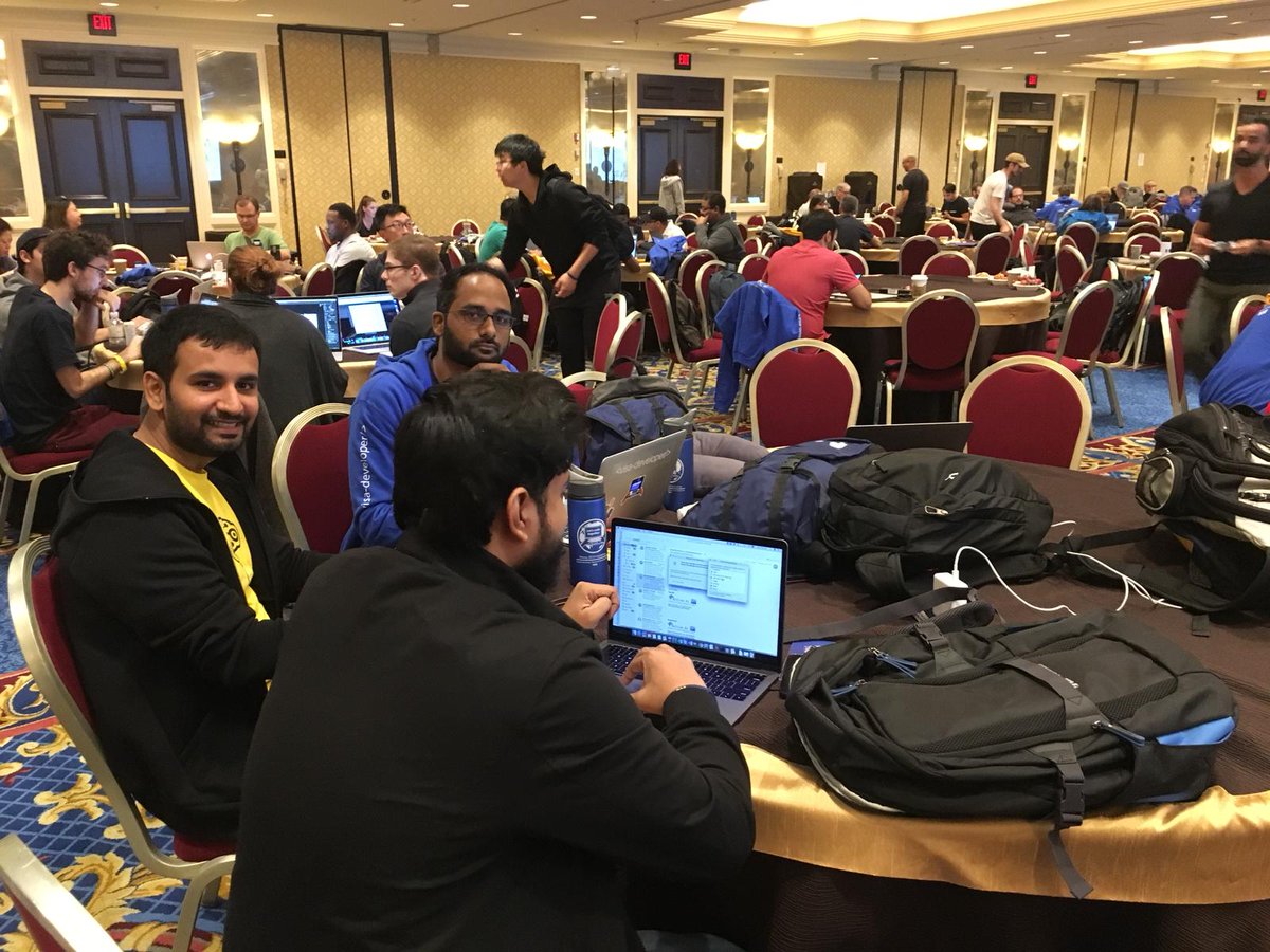 ActiveAibot's tweet photo. Our team at Money2020USA Visa Hackathon Challenge in Vegas, working on their AI solution that showcases P2P transfer, FX Rate and ATM-locator. 25hrs non-stop battle for top 5 spot among 25 teams! All the best, champs!
#activeAI #conversationalAI #money2020USA #hackathon #event https://t.co/NbO1WEW9ib
