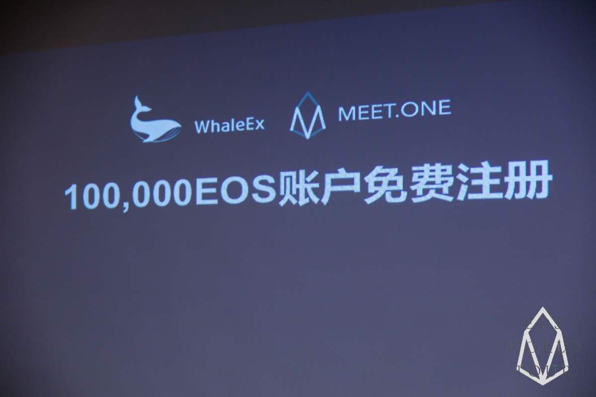 MeetDotOne's tweet photo. Big new! Our founder Goh and @WhaleExchange CEO Charlie jointly announced will provide 100000 free #EOS  accounts for new users. Now there are about 400000 accounts, this number will greatly improve. Please notice our official announcement.@EOS_io @BrendanBlumer @bytemaster7 https://t.co/ffTN8r6Yst