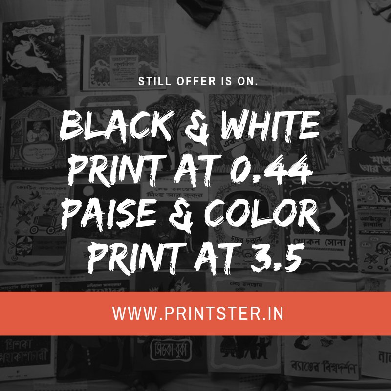 printsterin's tweet image. Still Offer is On - Print Your Ebooks, Docs, Flyers, Posters @ Cheapest Rates. Starting from 0.35 Paise. BLack and White Print on A4 @ 0.44 Paise. #Printster #DocumentPrinting #GetPrinted #Print #Bind #Ebook #Book #Publishing #Offer