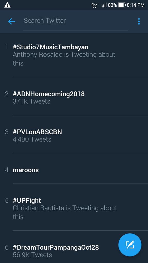 abnerdeneiro's tweet photo. #Studio7MusicTambayan is now trending in 1st spot https://t.co/rIwh6hq0b3