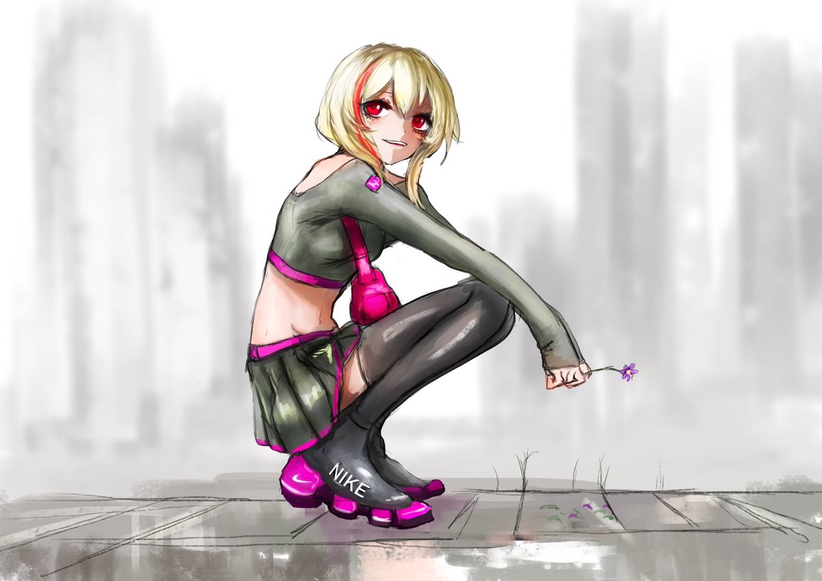 peinlike's tweet image. そぷもっどちゃんの靴は多分NIKE製だから指揮官とデートする時も同じ靴を履くんだろうな……
#ドルフロ #少女前線 #sopmod2