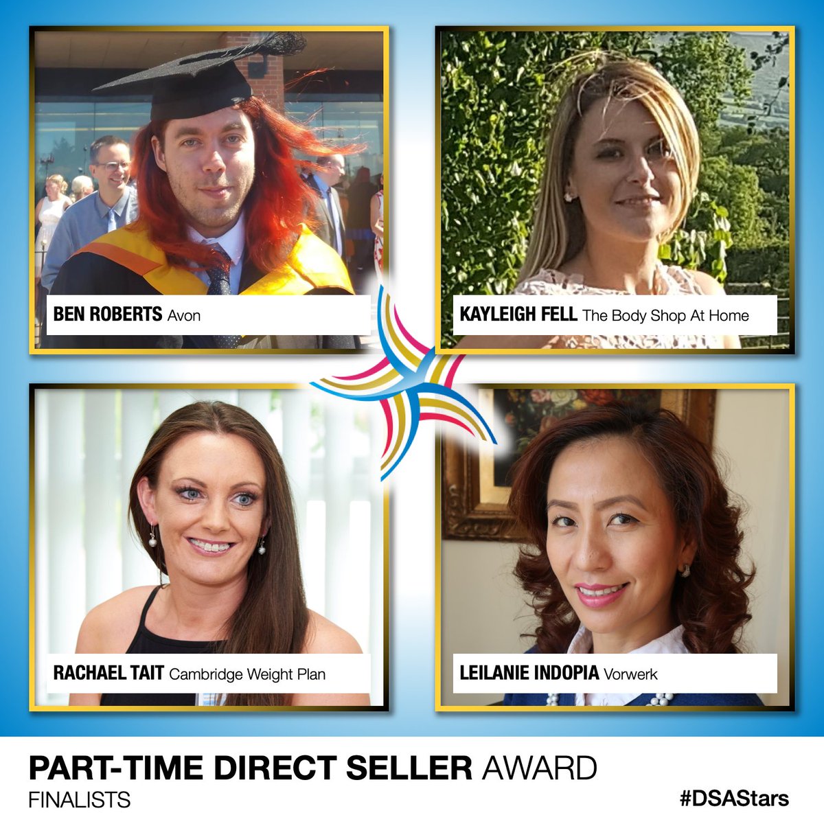 thedsauk's tweet photo. π Introducing our PART-TIME DIRECT SELLER Award Finalists! π
π« Ben Roberts from @Avon_UK
π« Kayleigh Fell from @TheBodyShopUK
π« Rachael Tait from @CambsWeightPlan
π« Leilanie Indopia from @VorwerkUK
Find out who wins on 2nd November!
#DSAStars #DSAUK https://t.co/iX117eYuMZ