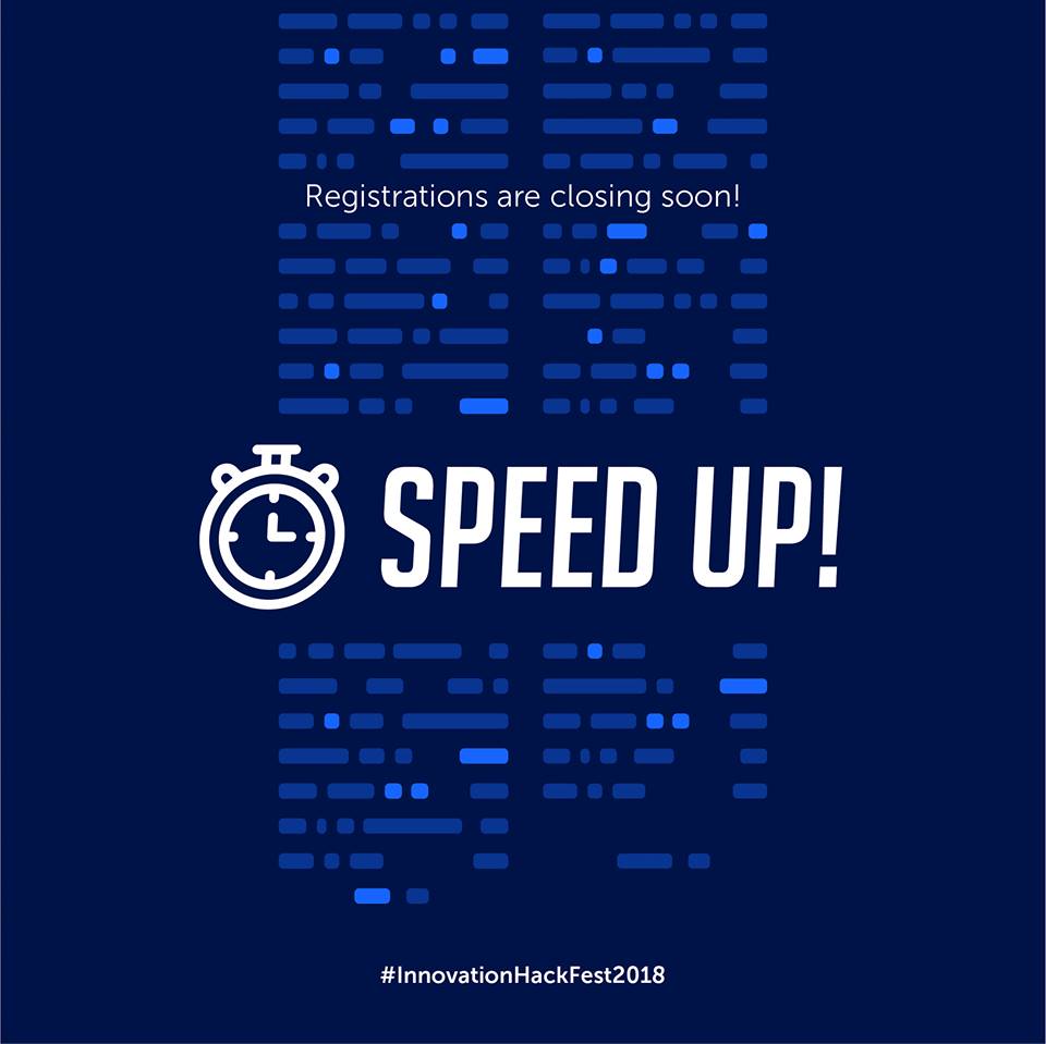 Get into the 5th gear you all! Registrations closing soon.

Send in your registrations here: goo.gl/W751MY

#InnovationHackFest2018 #NETSOLTechnologies #TelenorVelocity #NSPIRE #AI #Blockchain #BrainDrain