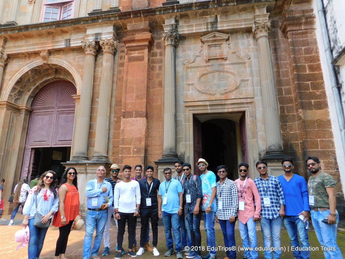 EduTripsIn's tweet photo. During our recent trip to Goa, students visited the Basilica of Bom Jesus, a UNESCO World Heritage Site. The basilica holds the mortal remains of St. Francis Xavier. The church is located in Old Goa, which was the capital of Goa in the early days of Portuguese rules. [CC Wiki] https://t.co/9Weka0AF5u