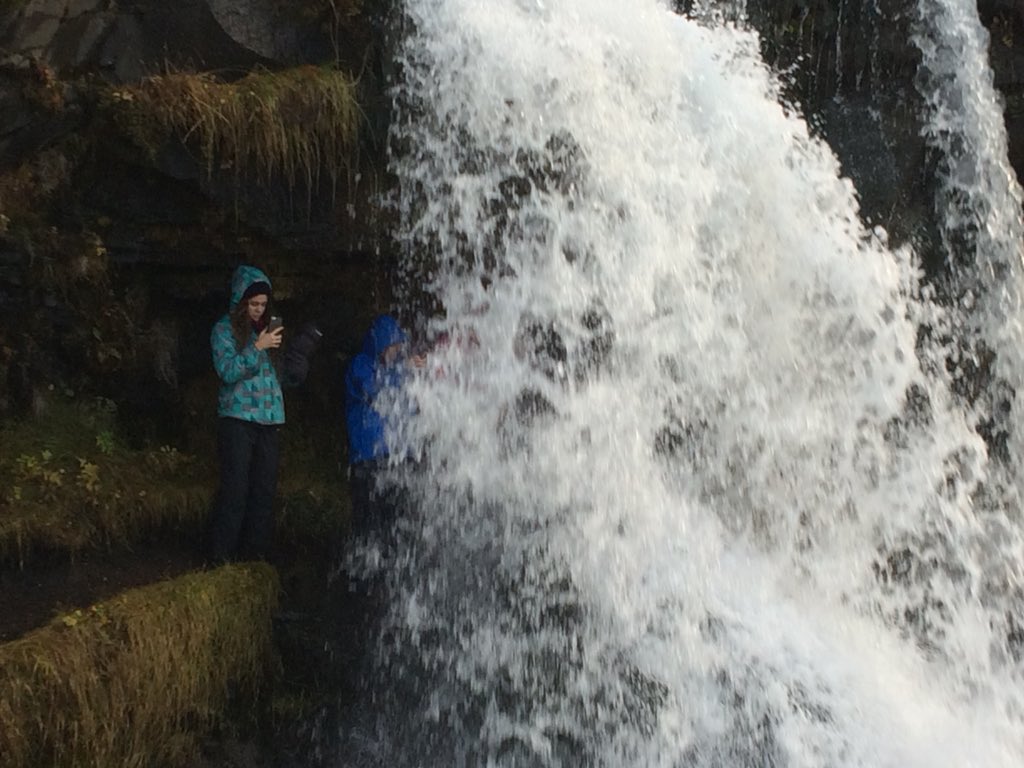 haecgeography's tweet photo. As it’s our last day we thought we should ensure the students are clean before they come home - Icelandic waterfall shower anyone ? https://t.co/kaMUw3WnUx