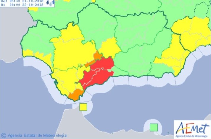 olivepress's tweet photo. RED ALERT: #Spain’s #Andalucia hit by MORE severe flooding as extreme weather continues over the weekend https://t.co/XDxwE46t52 #Andalucia #Lead #Malaga #CostadelSol #extreme https://t.co/MC9CMi9RLF