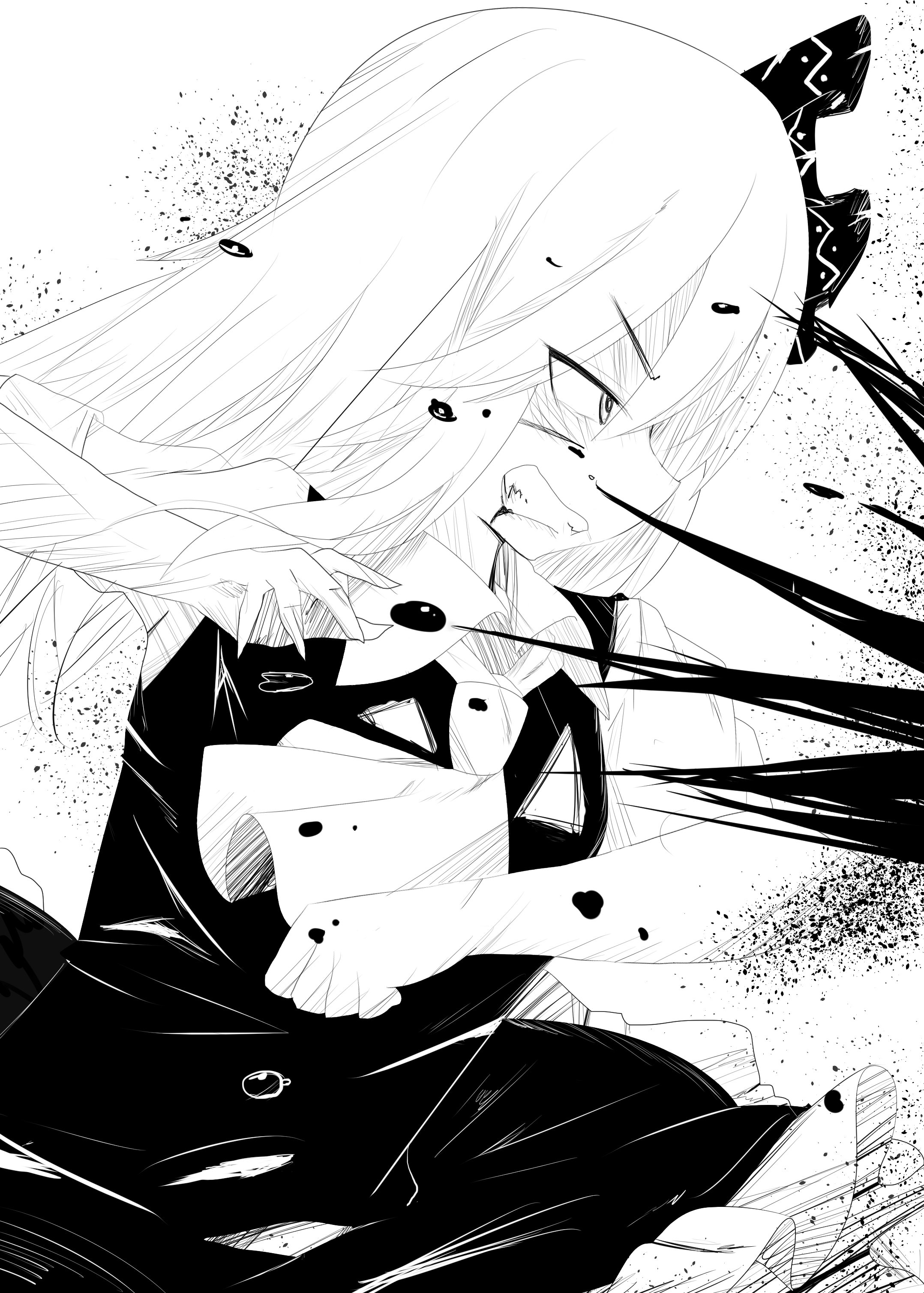 深世寺陽 No Twitter ルーミア かっこいい方をモノクロイラストっぽくやりたかったけど付け焼刃じゃ無理だった T Co L1wbksnukz Twitter