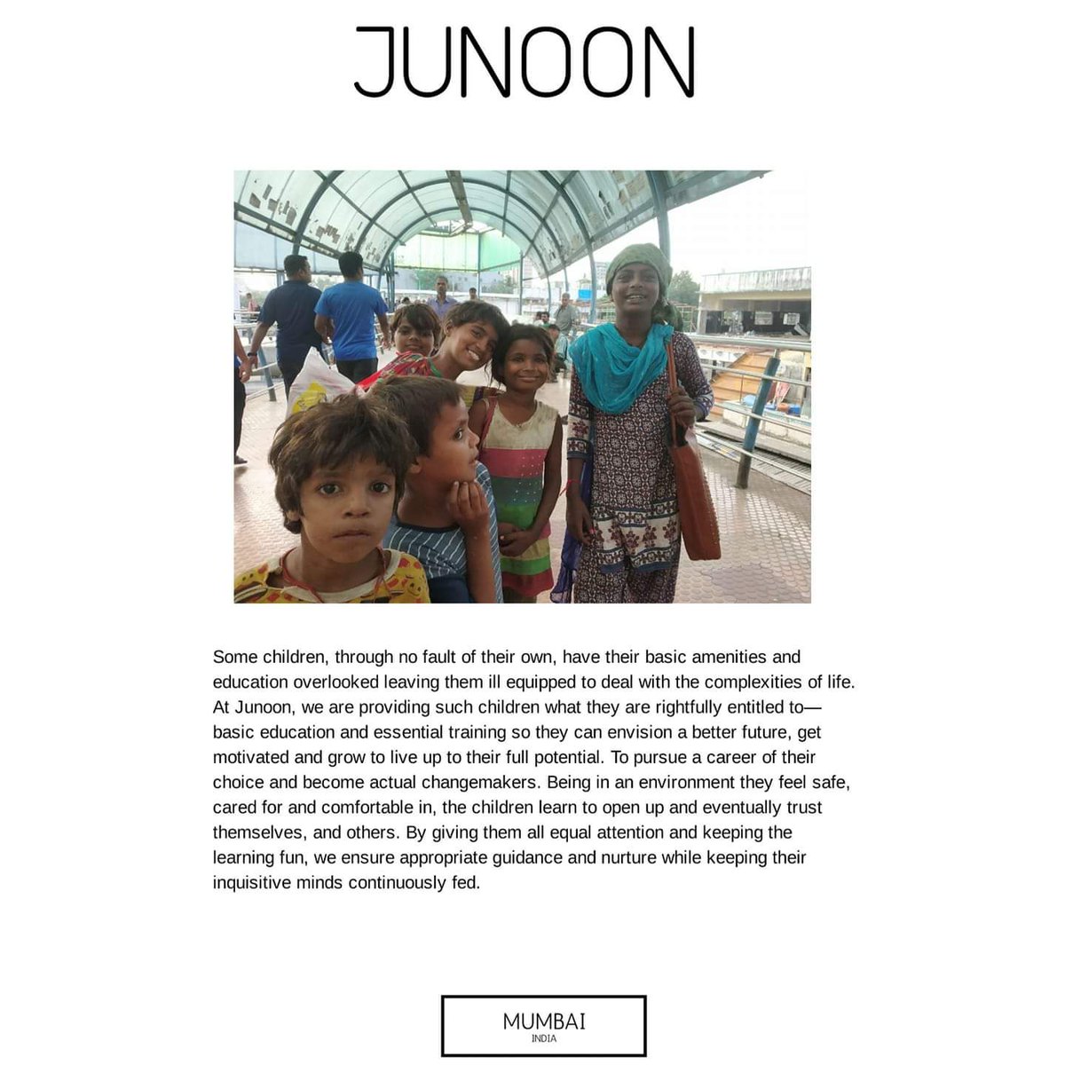 Humhaijunoon's tweet photo. Often the thought of doing something for the underprivileged crosses our mind. However with our busy lives we don't always find the time. 

Here we are creating a space where each one can contribute their bit in making their lives a little brighter than yesterday. 
🦁 https://t.co/mqKLTDHtzk