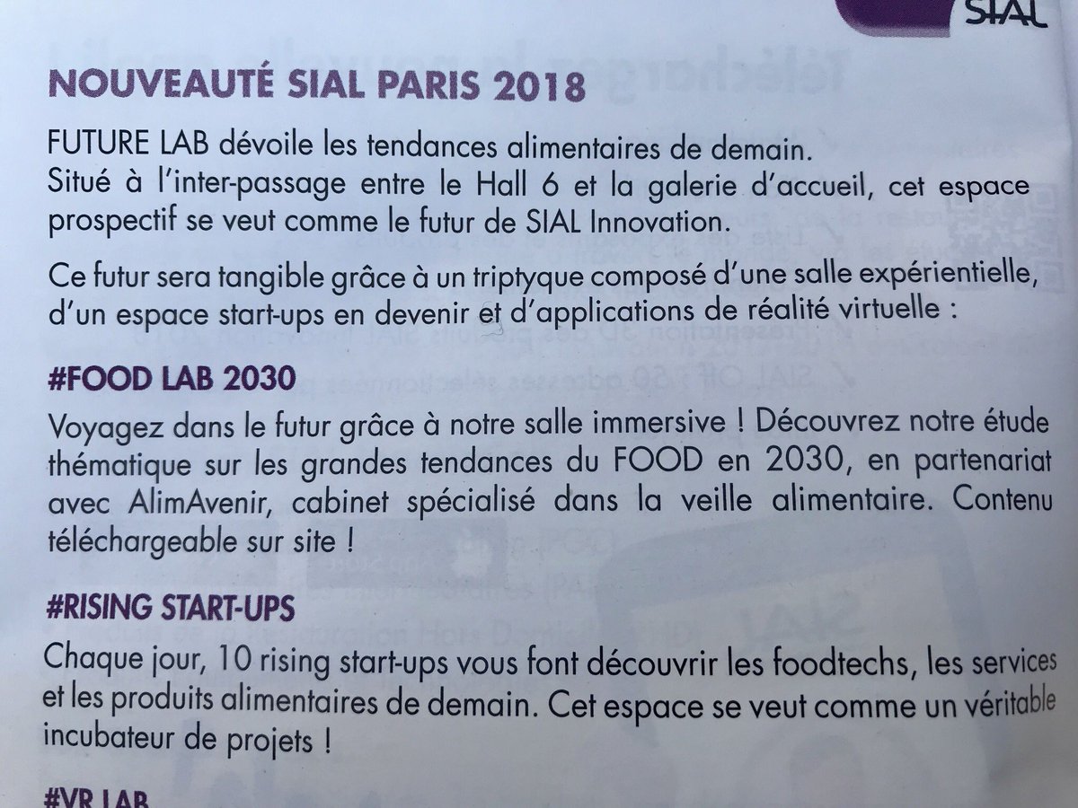 Le #FutureLab nouveauté #SIALParis en partenariat avec <a href="/AlimAvenir/">AlimAvenir</a> #future #food #2030
