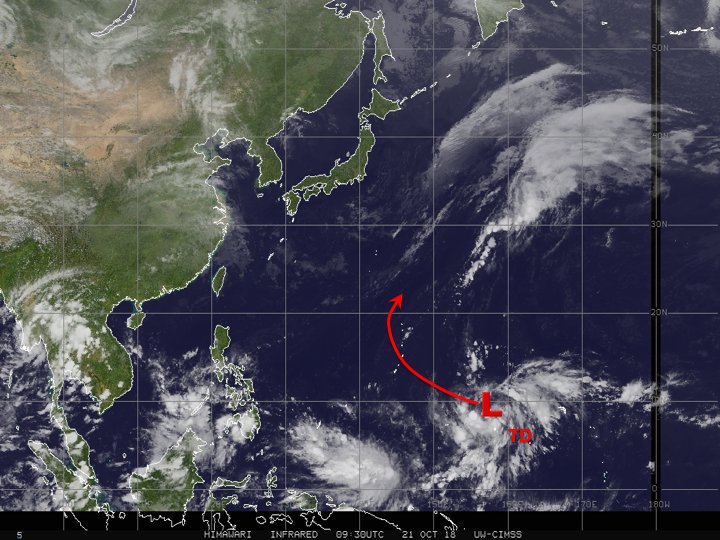 jnmet's tweet image. Tropical depression has formed just north of #Pohnpei and likely strengthens to a tropical storm on Monday. Storm can impact the Mariana Islands as a typhoon later Wednesday into Friday. #Guam