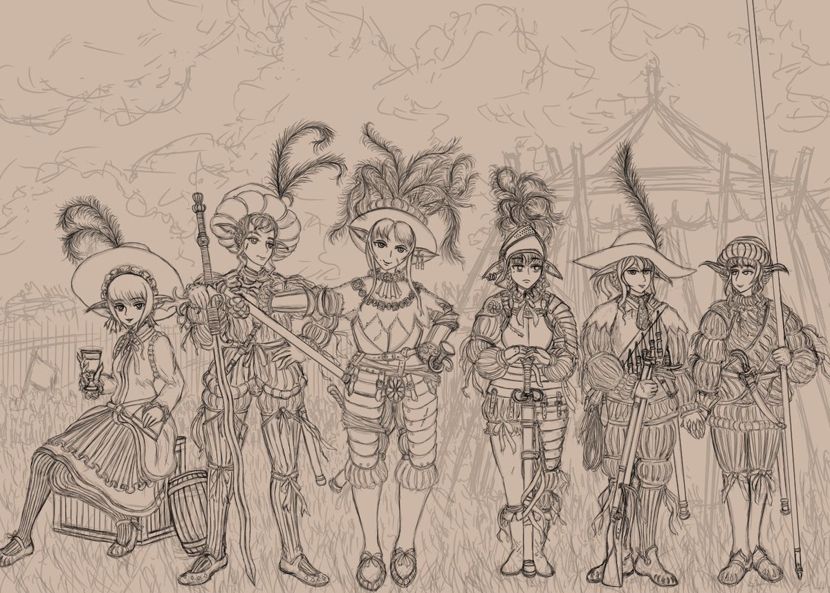 Legionarius 長槍エルフ 銃兵さんは絶対私が守るから 銃兵エルフ いや そもそもそんな危ない距離まで私が敵に近づかせないから 副官エルフ 何なのここは テーバイの伝統に則ったアレな訳 エルフの連隊は固い絆が云々 槍兵の密集隊形を