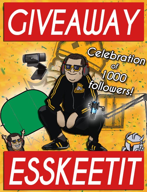 TheExodarus's tweet photo. Hi Everyone I am hosting a giveaway to celebrate hitting 1000 followers.  
My giveaway is a full starter stream kit which includes a green screen, mic, mic stand and web cam.  

Please use the links below

https://t.co/f9bEjVD5KD

#giveaway #GranitGaming #TeamTSAN #WADG https://t.co/3uYiTb77bT