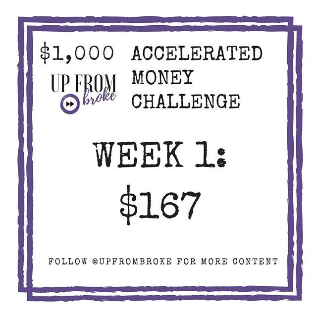 UpFromBroke's tweet photo. WEEK 1! Today starts week one of the #UpFromBroke Accelerated Money Challenge. Start today to save $1,000 over the next six weeks. Begin with a goal in mind. Everyone should have at least $1,000 saved for emergencies in an emergency fund. Once you have t… https://t.co/MV9LLQB43Q https://t.co/6pbX25cDEs