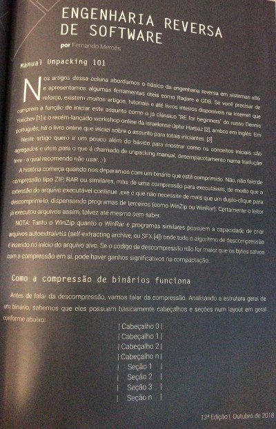 mentebinaria's tweet photo. Artigo do @mer0x36 sobre unpacking manual de executáveis publicado na Revista da @h2hconference distribuída na #H2HC2018 ontem. Garante a sua hoje ou espera a versão digital em https://t.co/6xf9bY4swF 😉
#MenteBinaria #Unpacking #Malware #Rerversing https://t.co/Jhd676oHOf
