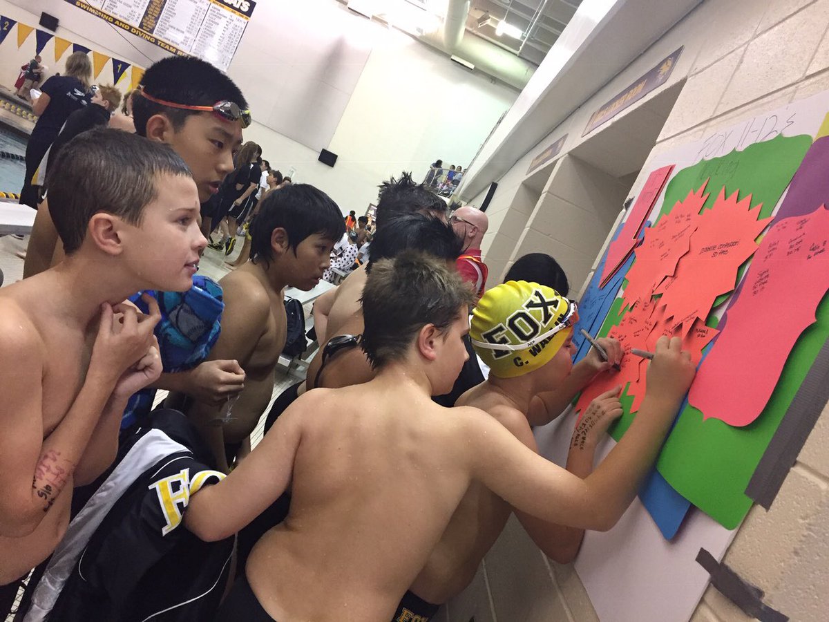 FoxSwim's tweet photo. Come out and cheer for the 11/12s and 9/10s today #FirstSplash. Early warmups starting at 11:00.
Thanks to @mwenglarski for these awesome pics! Go FOX! https://t.co/lcC6NnM6iK